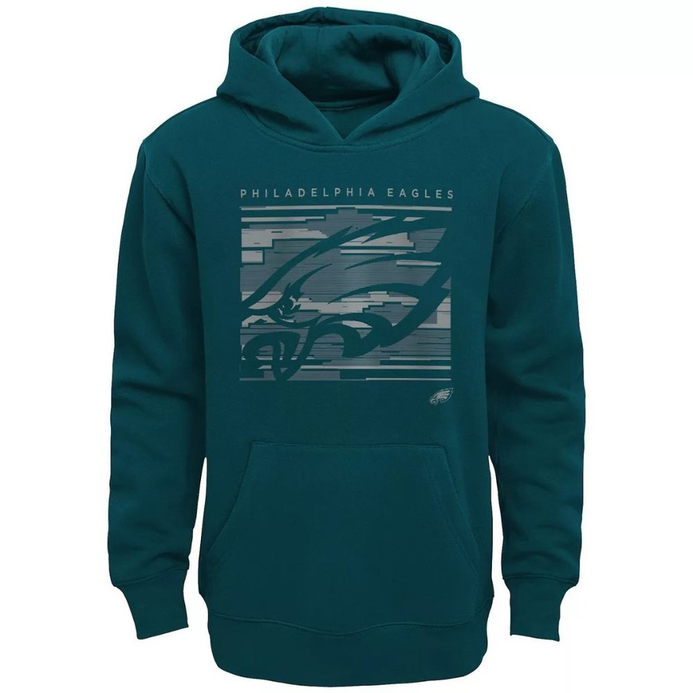 Unbranded Boy's Philadelphia Eagles Primary Logo Fleece Hoodie Green Large